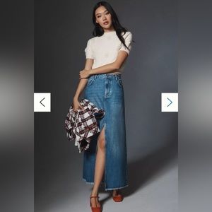 The Madi Front-Slit Denim Skirt by Pilcro